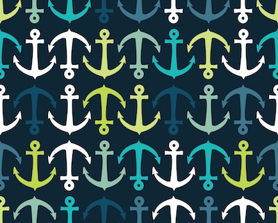 Blue and Green Anchors