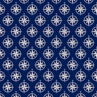 Nautical Compass on Navy Blue