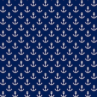 White Anchors on Navy Blue