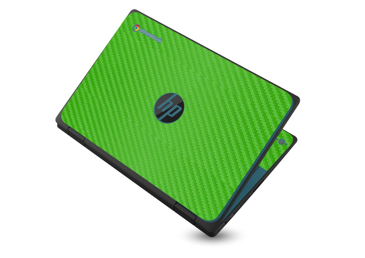 HP Chromebook X360 11 G3 EE GREEN CARBON FIBER Laptop Skin