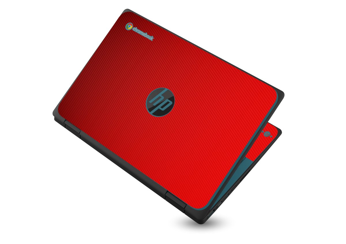 HP Chromebook X360 11 G3 EE RED CARBON FIBER Laptop Skin