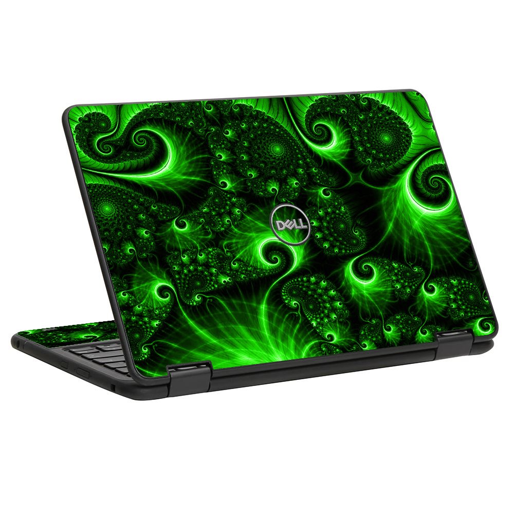 Dell Chromebook 11 5189 GREEN SWIRLS Laptop Skin