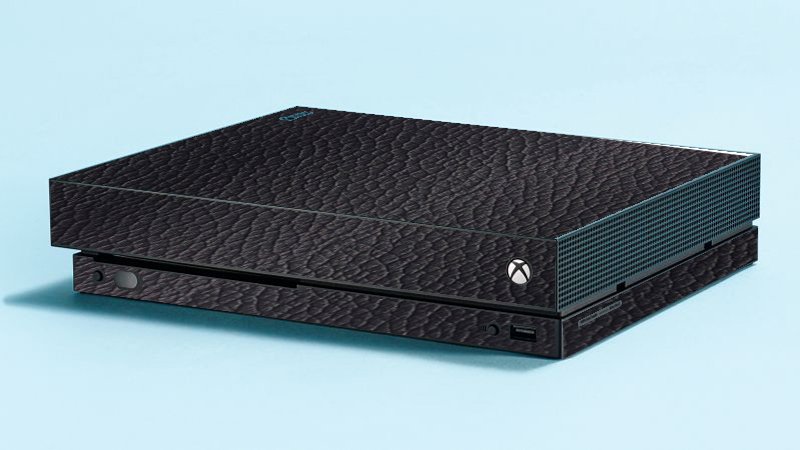 Microsoft Xbox One X BLACK LEATHER Laptop Skin
