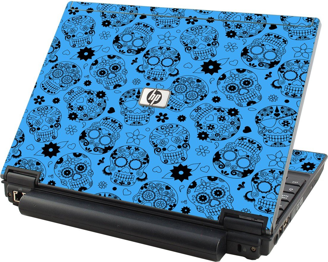 Crazy Blue Sugar Skulls HP Elitebook 2530P Laptop Skin