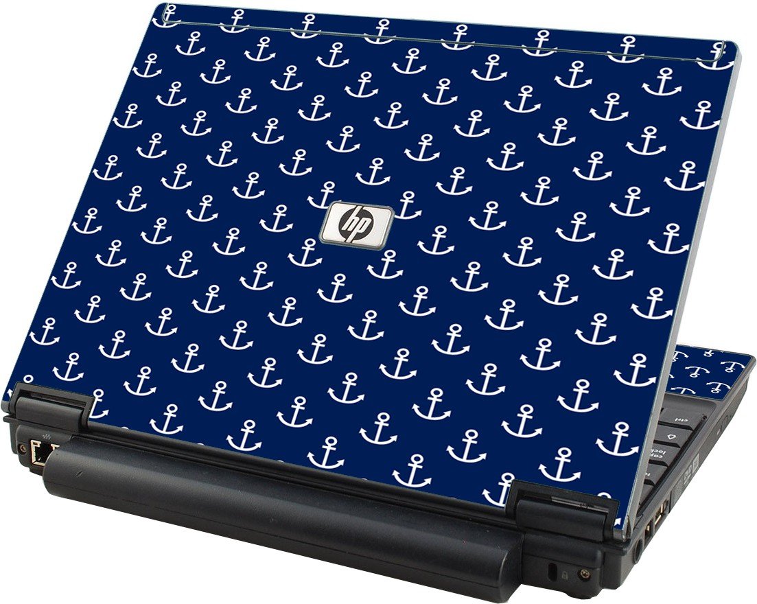 Navy White Anchors HP Elitebook 2530P Laptop Skin