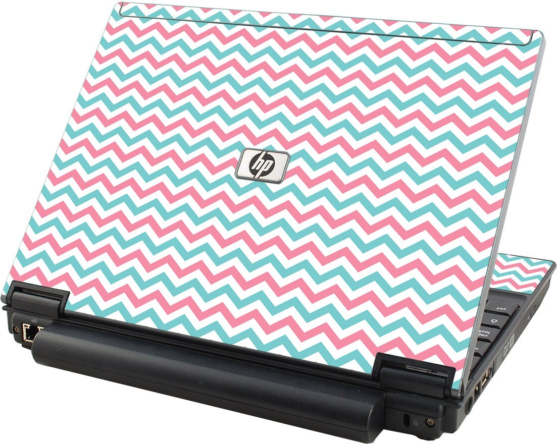 Pink Teal Chevron Waves HP Elitebook 2530P Laptop Skin