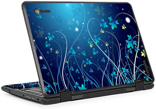 IBM/Lenovo Chromebook 300e BLUE FLOWERS Laptop Skin