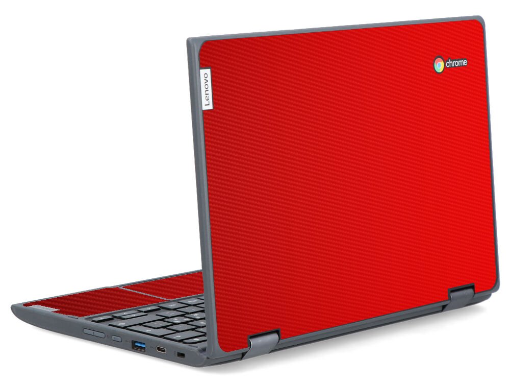 IBM/Lenovo Chromebook 300e G2 MTK RED CARBON FIBER Laptop Skin