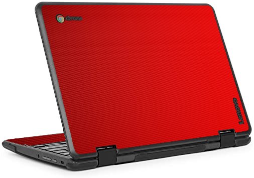 IBM/Lenovo Chromebook 300e RED CARBON FIBER Laptop Skin