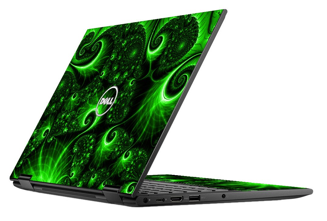 Dell Latitude 3390 GREEN SWIRLS Laptop Skin