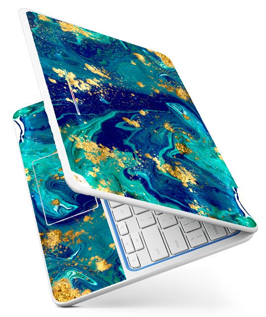 HP Chromebook 11 1101 BLUE AND GOLD MARBLE Laptop Skin
