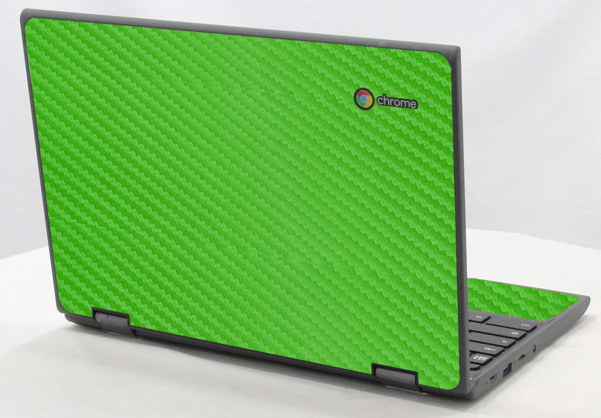 IBM/Lenovo Chromebook 500e G1  GREEN CARBON FIBER Laptop Skin