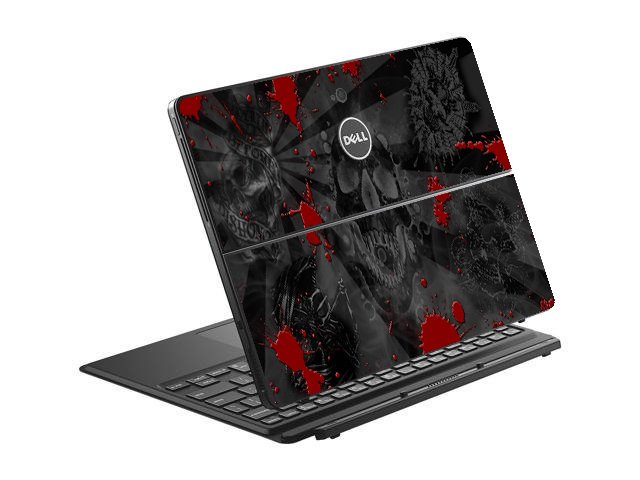 Dell Latitude 5285 2-IN-1 TABLET BLACK SKULLS RED Laptop Skin