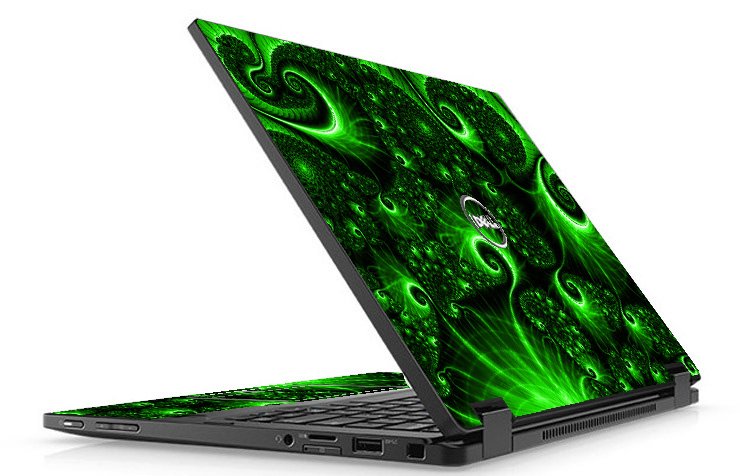 Dell Latitude 5289 GREEN SWIRLS Laptop Skin