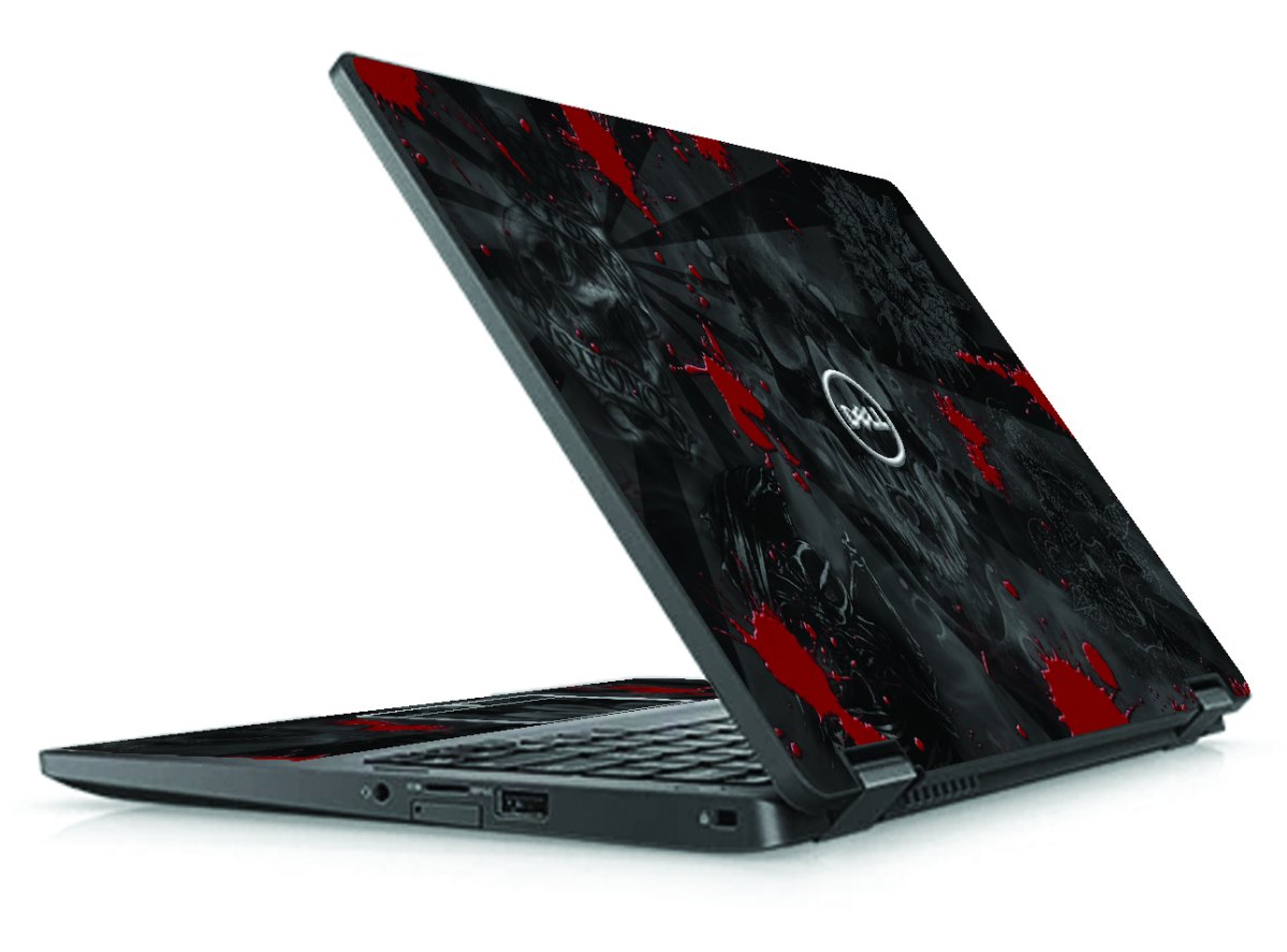Dell Latitude 5300 BLACK SKULLS RED Laptop Skin