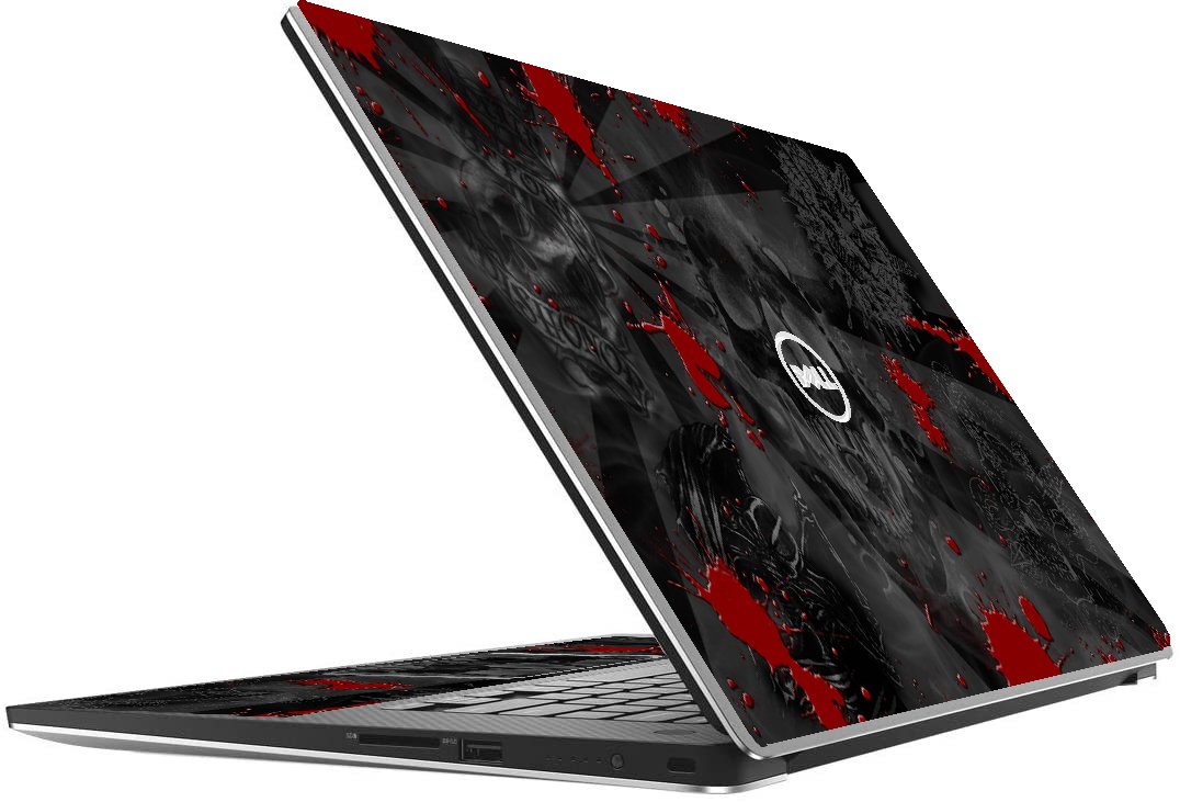 Dell Precision 5540 BLACK SKULLS RED Laptop Skin