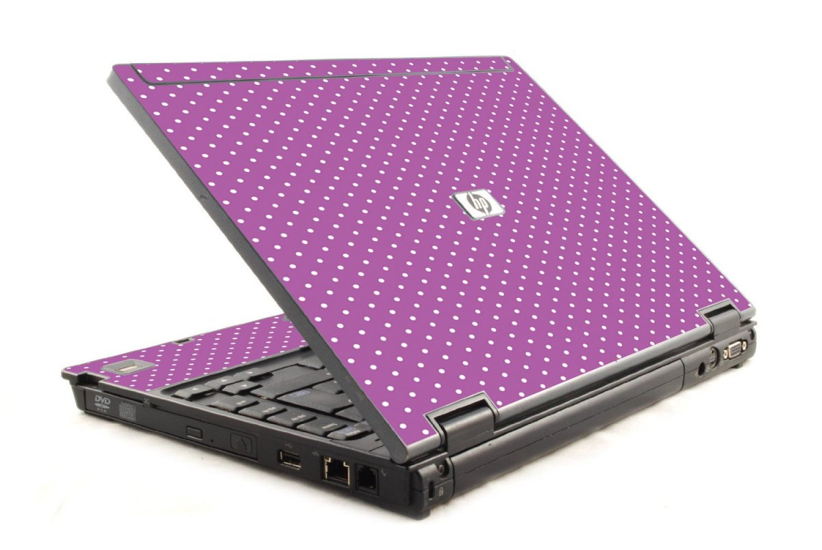 Purple Polka Dot HP Compaq 6910P Laptop Skin