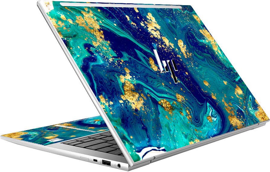 HP EliteBook 840 G9 BLUE AND GOLD MARBLE Laptop Skin