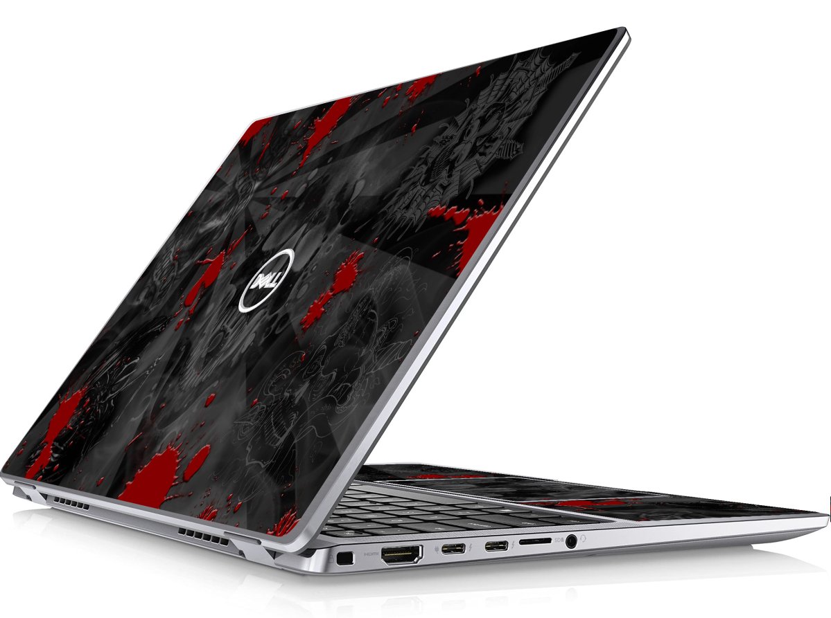 Dell Latitude 9420 BLACK SKULLS RED Laptop Skin