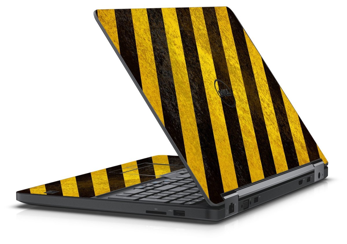 CAUTION STRIPES FLAG DELL LATITUDE E5550 SKIN