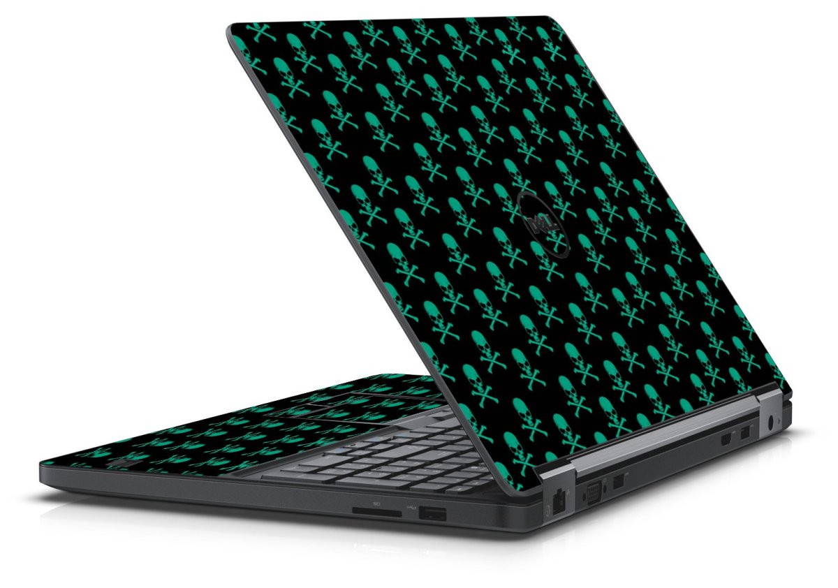 GREEN SKULLS DELL LATITUDE E5470 SKIN