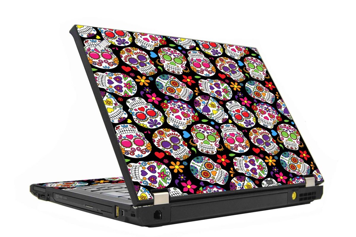 Sugar Skulls Black Flowers IBM Lenovo ThinkPad T430s Laptop Skin