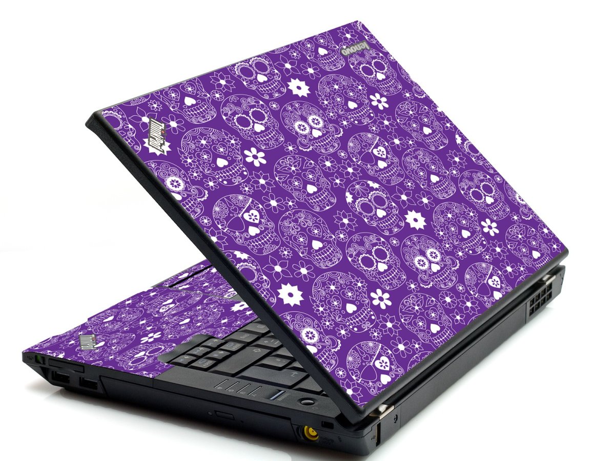 Purple Sugar Skulls IBM Lenovo ThinkPad T420s Laptop Skin