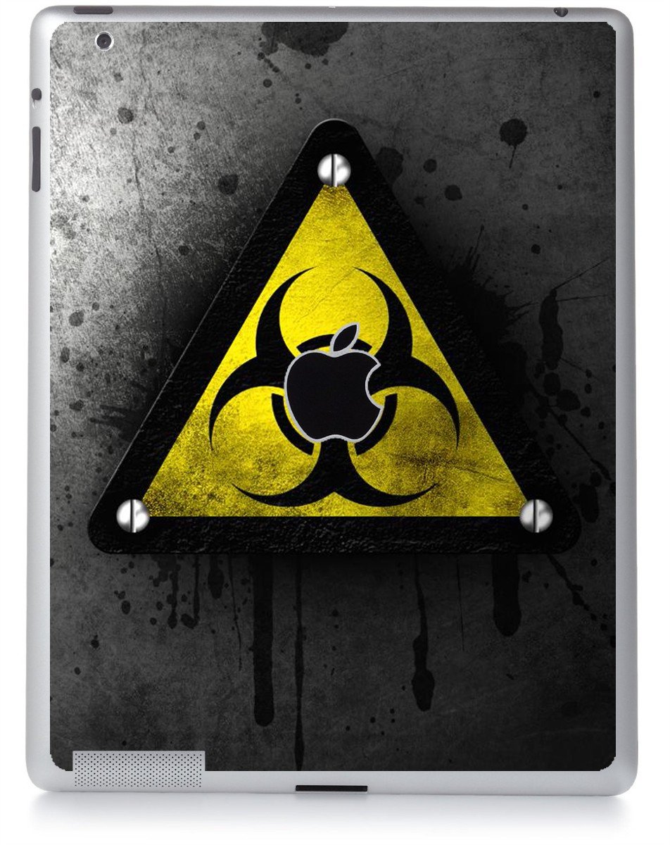 BLACK CAUTION Apple iPad 4 A1458 SKIN