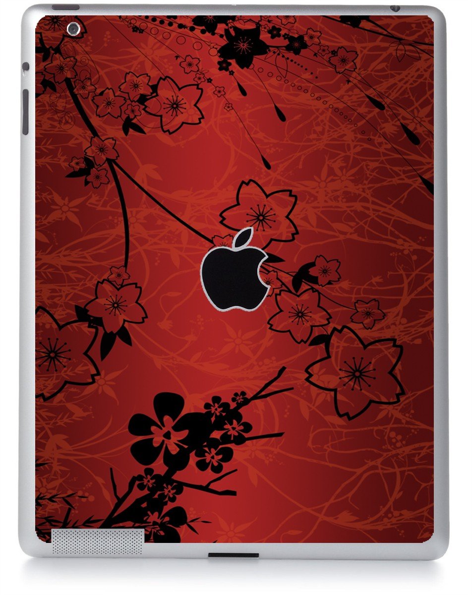 RETRO RED FLOWERS Apple iPad 3 A1416 
SKIN