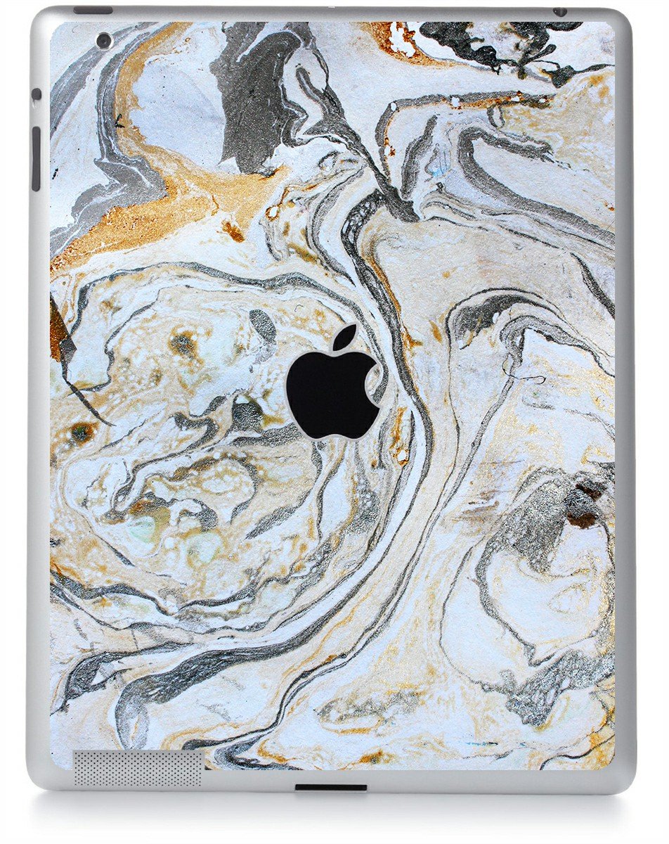 White, Gold, and Silver Marble Apple iPad 3 A1416 Skin