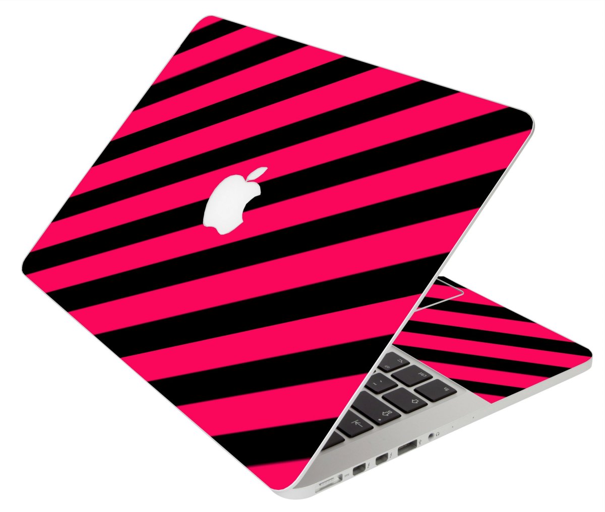 PINK BLACK STRIPES MacBook Pro 12 Retina A1534 Laptop Skin