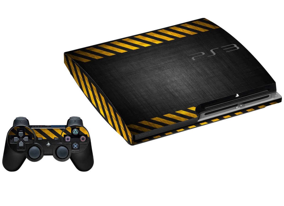 BLACK CAUTION BORDER PLAYSTATION 3 GAME CONSOLE SKIN