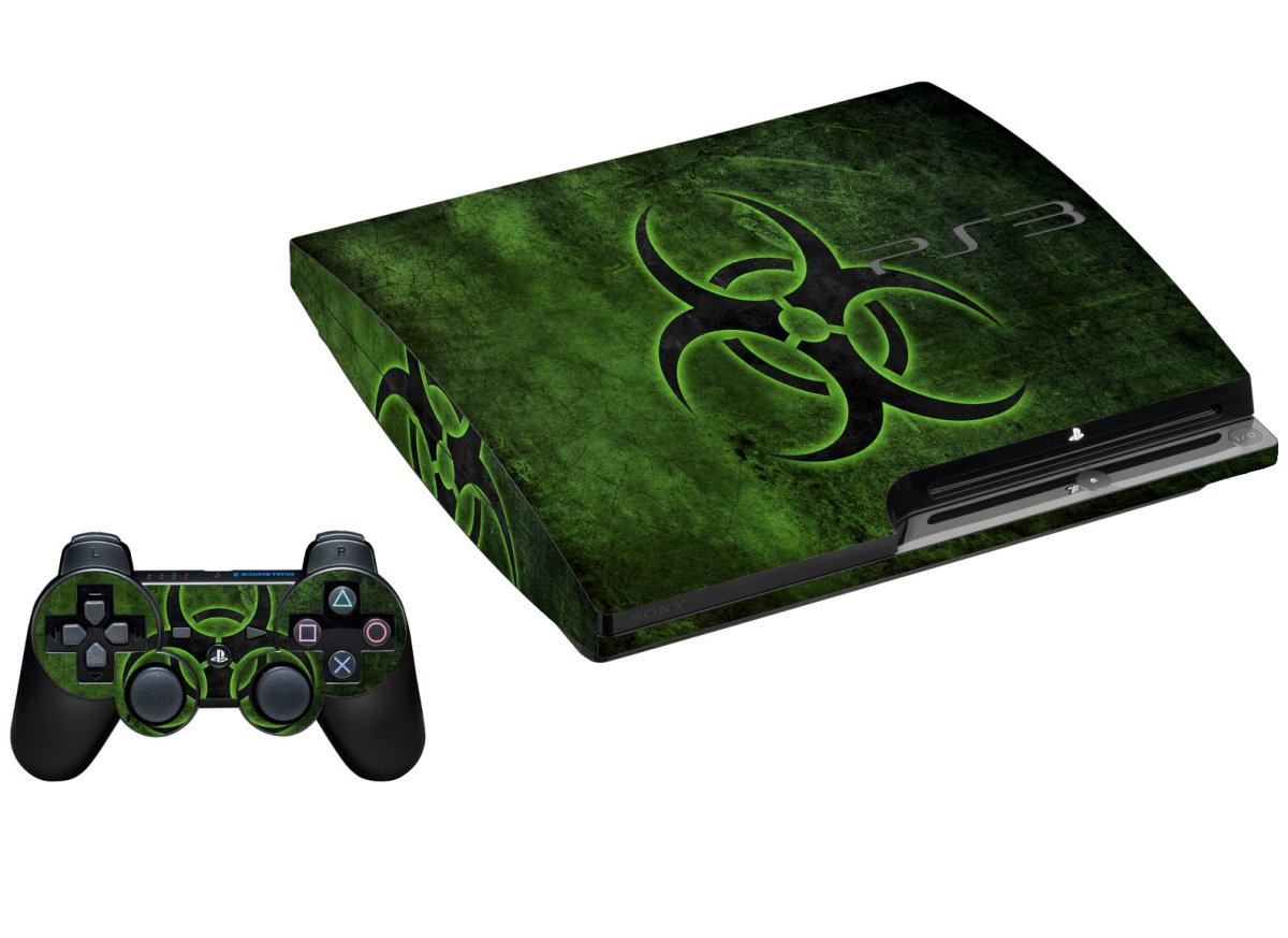GREEN BIOHAZARD PLAYSTATION 3 GAME CONSOLE SKIN