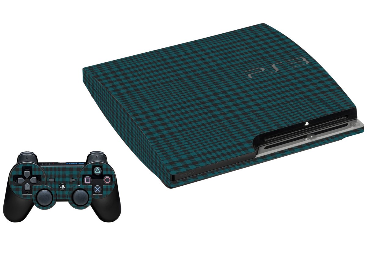 GREEN PLAID PLAYSTATION 3 GAME CONSOLE SKIN