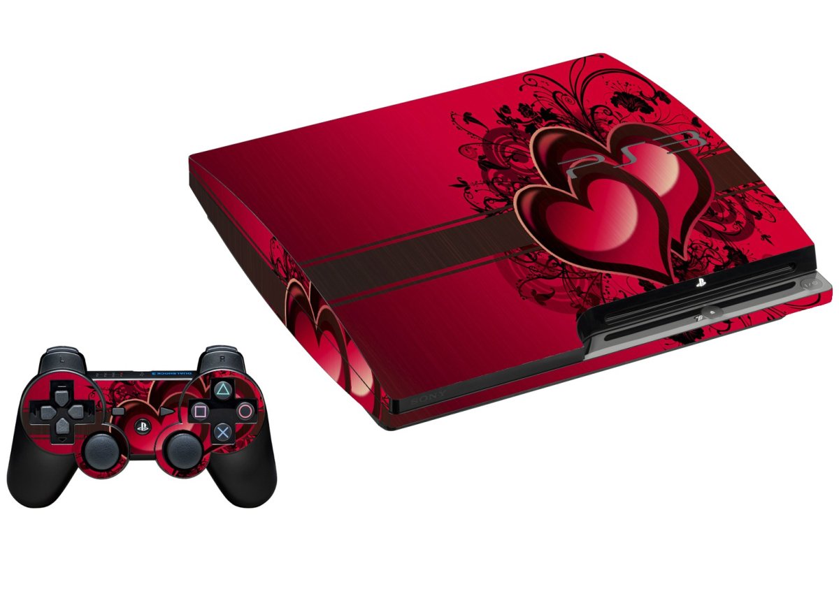 LOVE HEART PLAYSTATION 3 GAME CONSOLE SKIN