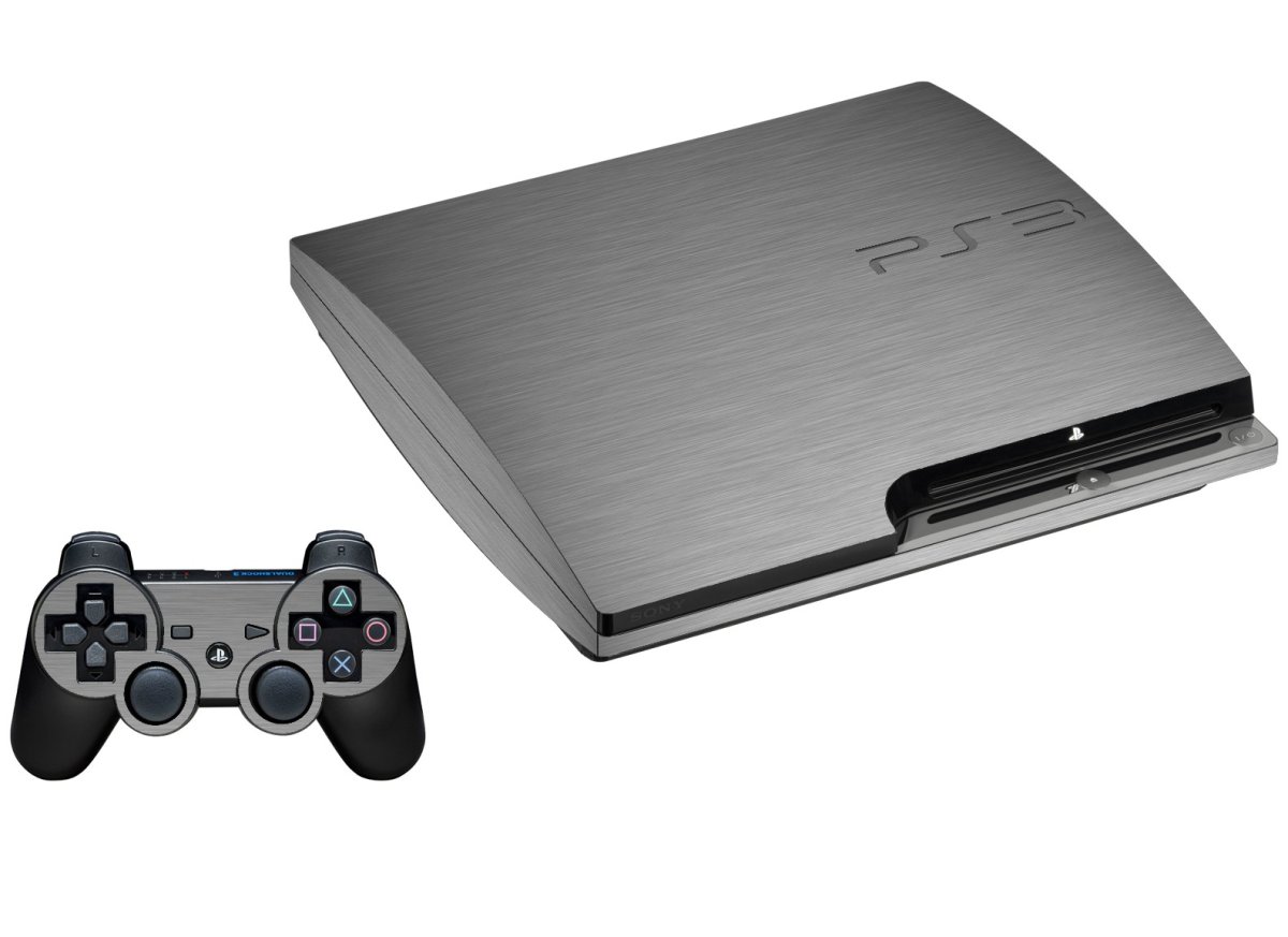 MTS#2 TEXTURED SILVER PLAYSTATION 3 GAME CONSOLE SKIN