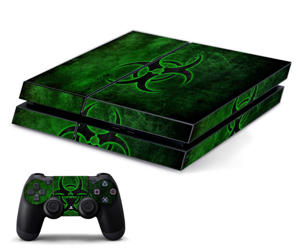 GREEN BIOHAZARD PLAYSTATION 4 GAME CONSOLE SKIN