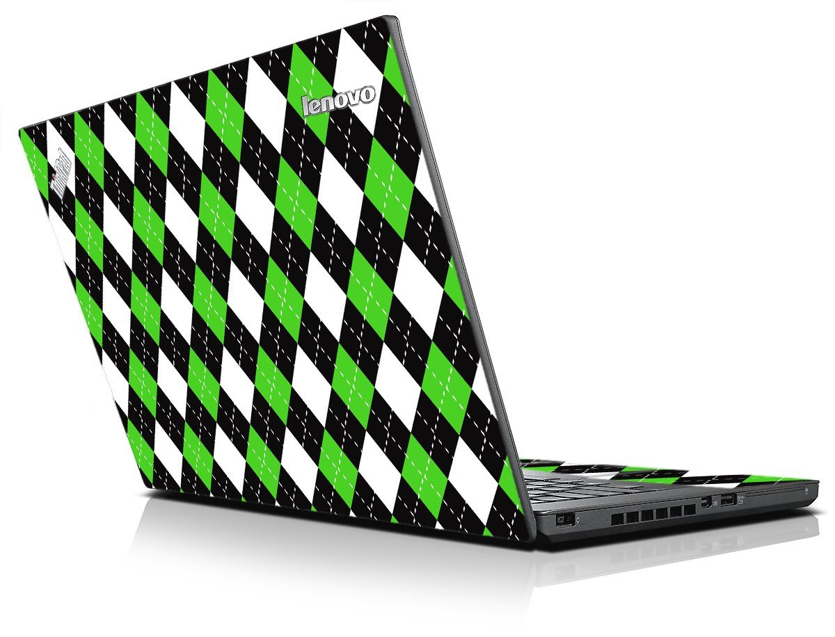 Black and Green Argyle IBM Lenovo ThinkPad T440p Laptop Skin