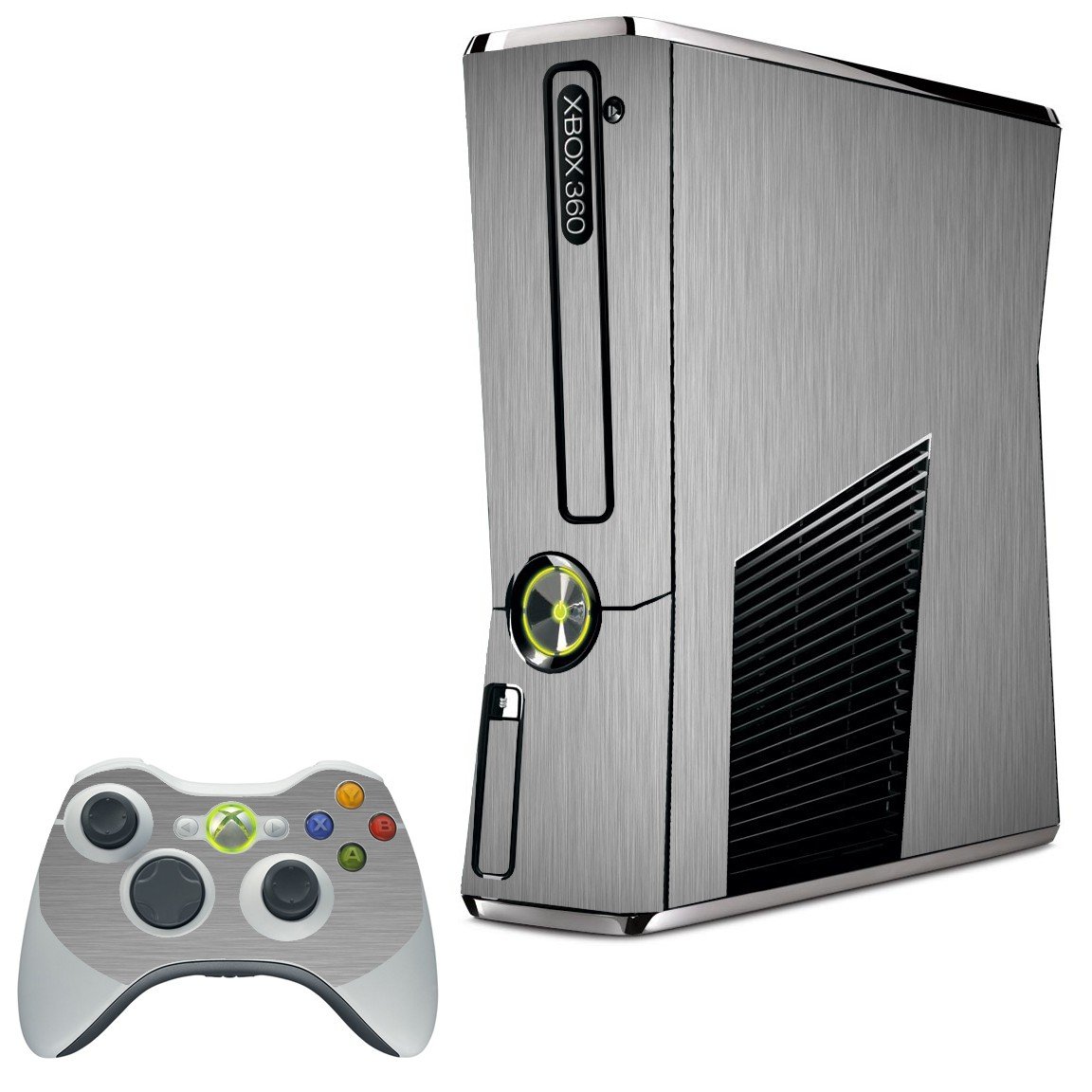 MTS#2 TEXTURED SILVER XBOX 360 SLIM GAME CONSOLE SKIN