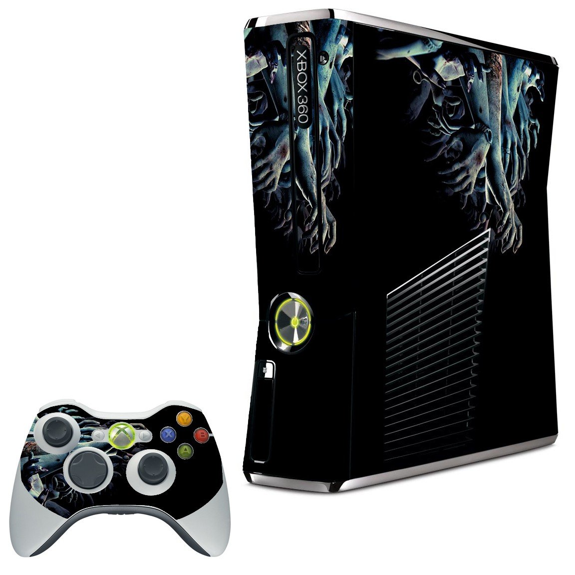 ZOMBIE HANDS XBOX 360 SLIM GAME CONSOLE SKIN