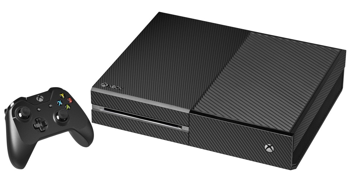 BLACK TEXTURED CARBON FIBER XBOX ONE GAME CONSOLE SKIN