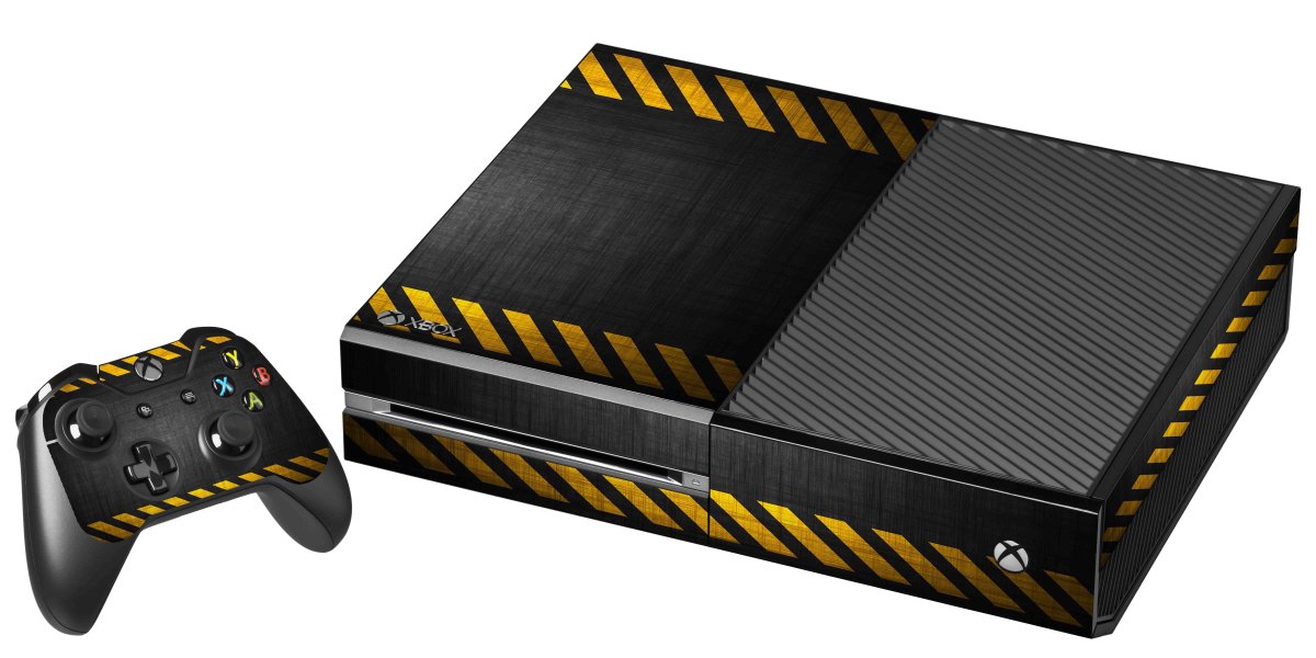 BLACK CAUTION BORDER XBOX ONE GAME CONSOLE SKIN