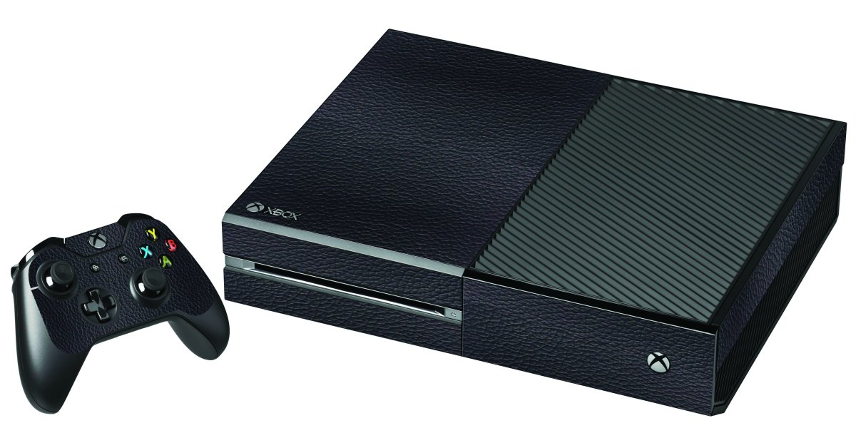 BLACK LEATHER XBOX ONE GAME CONSOLE SKIN