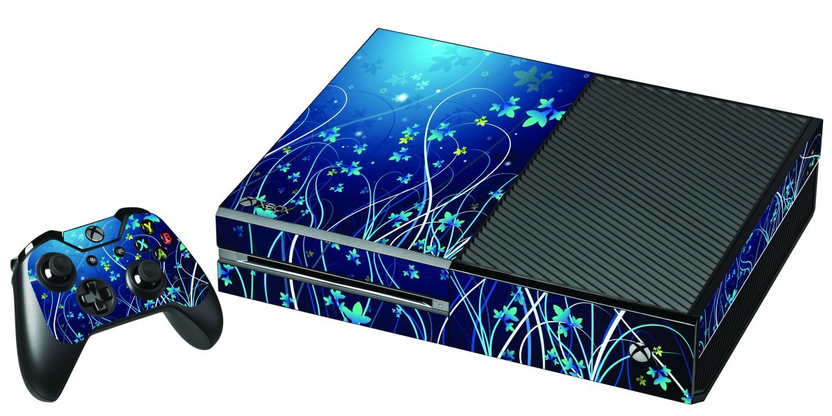 BLUE FLOWER XBOX ONE GAME CONSOLE SKIN