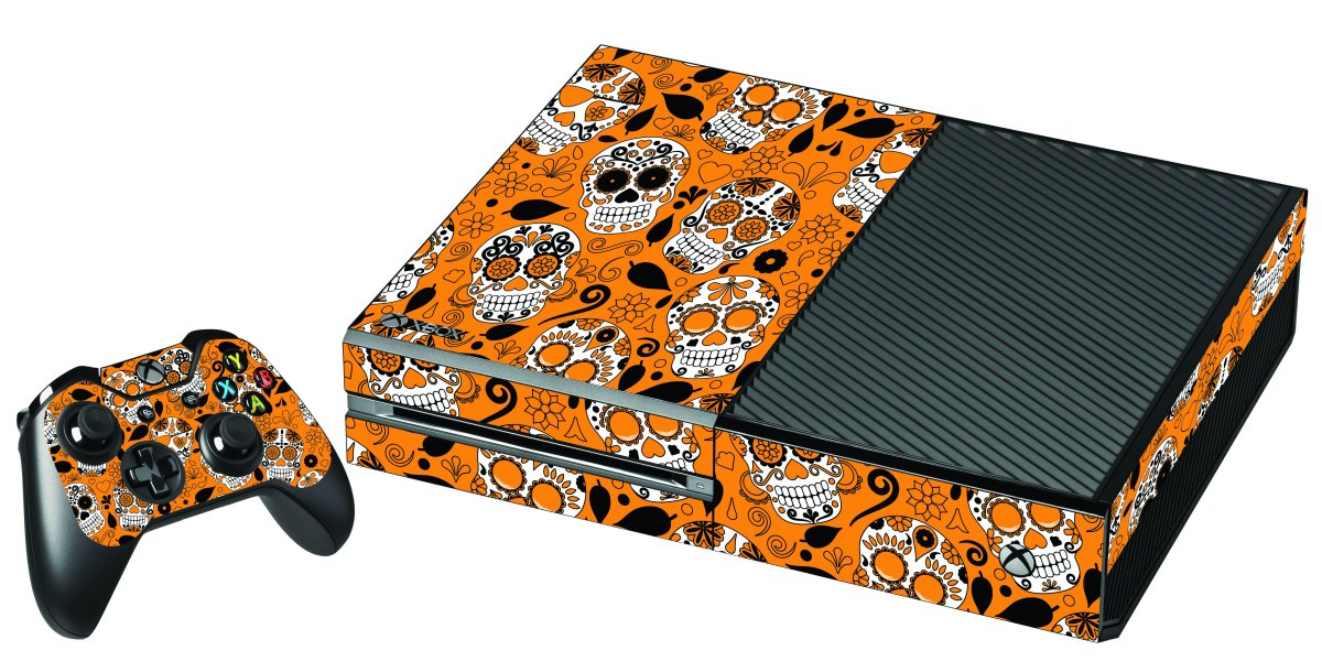 ORANGE SUGAR SKULL XBOX ONE GAME CONSOLE 
SKIN