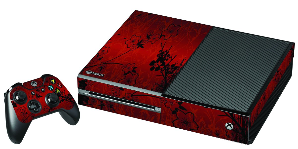 RETRO RED FLOWERS XBOX ONE GAME CONSOLE 
SKIN