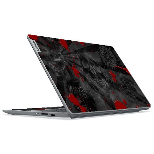 IdeaPad 1 15AMN7 BLACK SKULLS RED Laptop Skin