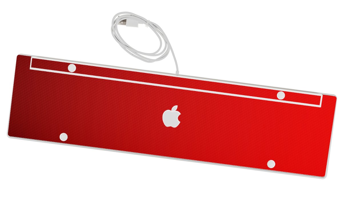 Apple Wired Numeric Keyboard A1243   RED CARBON FIBER Laptop Skin