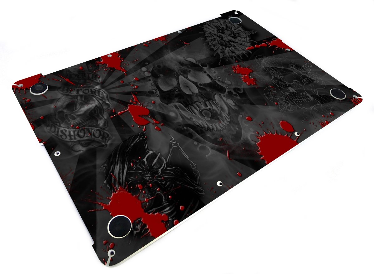 Black Skull Red Apple Macbook Pro 17 A1297 Laptop Skin
