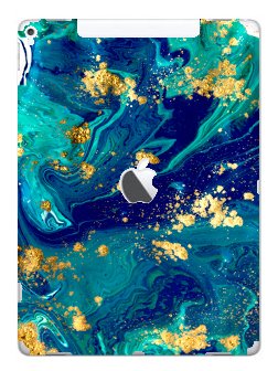 Apple iPad 2nd Gen. (Wifi, Cell) A1671  BLUE AND GOLD MARBLE Laptop Skin